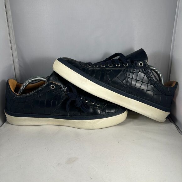 Jimmy Choo Mens Size 43 Belgravia Low Top Sneakers Black Croc Embossed Leather main image 4